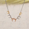 New Designs Long Chain Crescent Moon Charms Necklace For Women